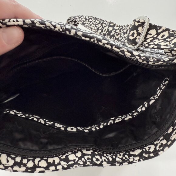 Vera Bradley Black and White Camocat Pattern Crossbody Purse Retired - Picture 4 of 9